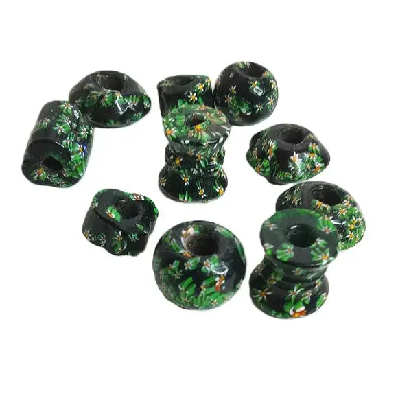 Vintage Millefiori Style Glass Floral Beads Assorted Set of 10 READ - Picture 2 of 7
